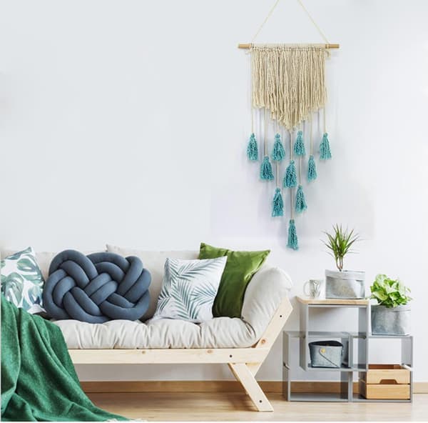 Macramé Väggbonad Bohemisk Geometrisk Gobeläng 90 x 40 cm