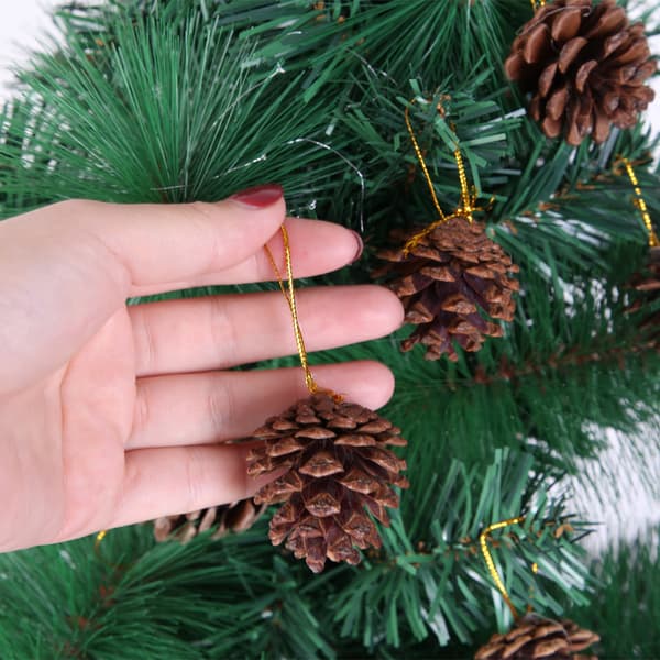 3-4cm naturfarvede blanke julepynt pineau-vedhæng