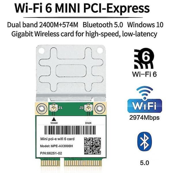 2974 Mbps Wifi 6 Pci-e-kort 2,4g/5ghz Bluetooth 5.0 trådlös DXGHC