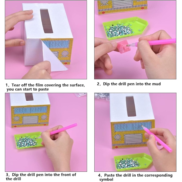 DIY-Kudossu Laatikko, DIY 5D Timantti Kudossu Laatikko, Kudossu Jakaja, Neliö