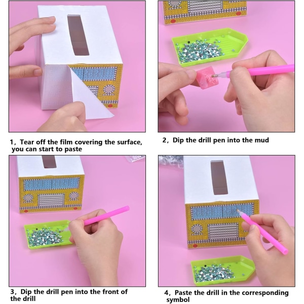 DIY Vævsæske, DIY 5d Diamant Vævsæske, Vævsdispenser, Squa