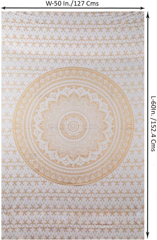 Gyldent Mandala Hængende Tapet til Mænd og Kvinder Elegant Strand
