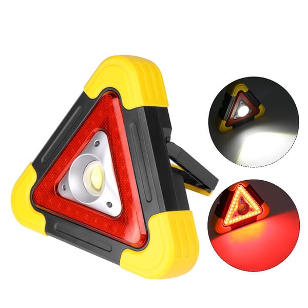 Solcelled trekant advarselslys, bærbart arbeidslys