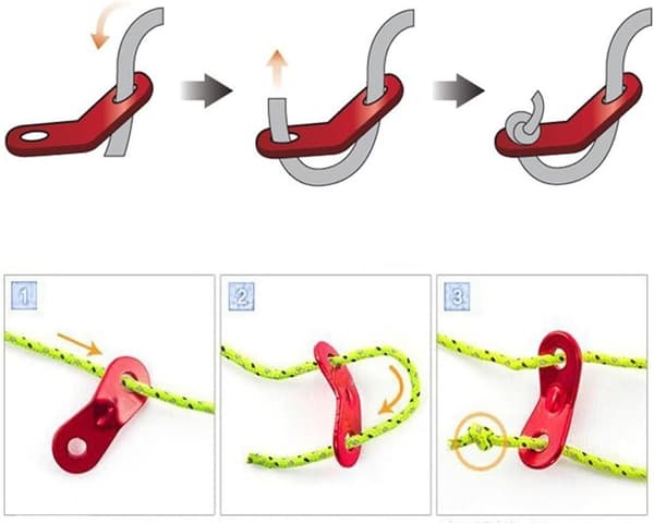 20 stk. Aluminium Legering Guyline Cord, Guyline Justerer, Teltt Tau G