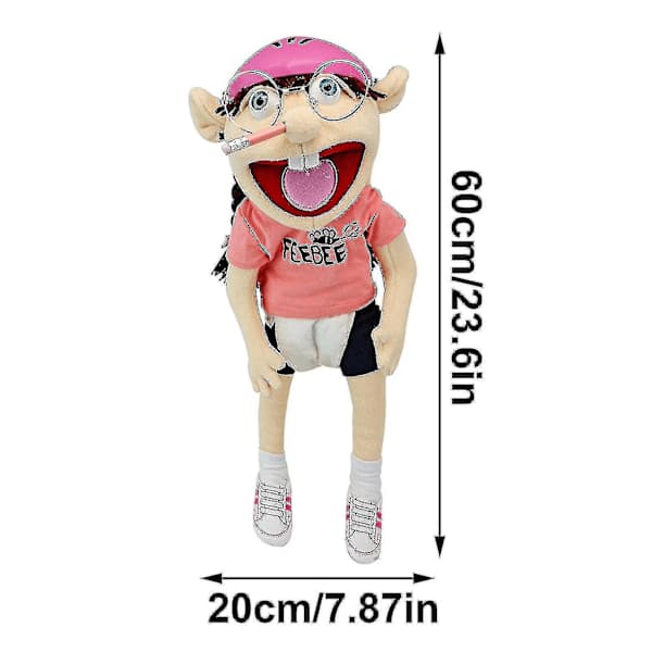 Jeffy Plyschdocka 60cm Jeffy Hatt Handdocka Spel Fylld Docka Present Actionfigur, D