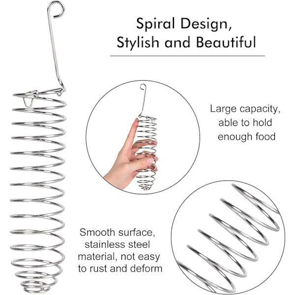 Papegøje Fuglefoderkurv, 2 stk Spiral Fuglefoder, Hængende Frugt F