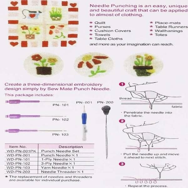 2 Set Broderi Punch Needle Kit Sömnadsverktyg Set Magic Embro