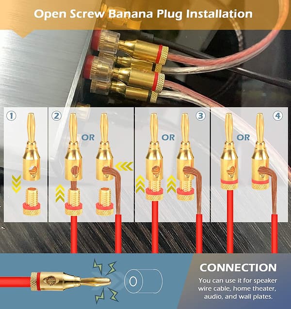 Högtalarbananstick, 4mm Högtalarpluggar, Högtalarkabelanslutning DXGHC