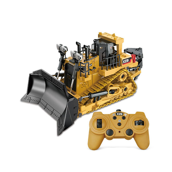 Kauko-ohjattava puskukone 1/24 RC-auto 2,4 GHz 9-kanavainen puskutraktori etukuormaaja lelu valolla ja äänellä Lasten lelu pojille Chil