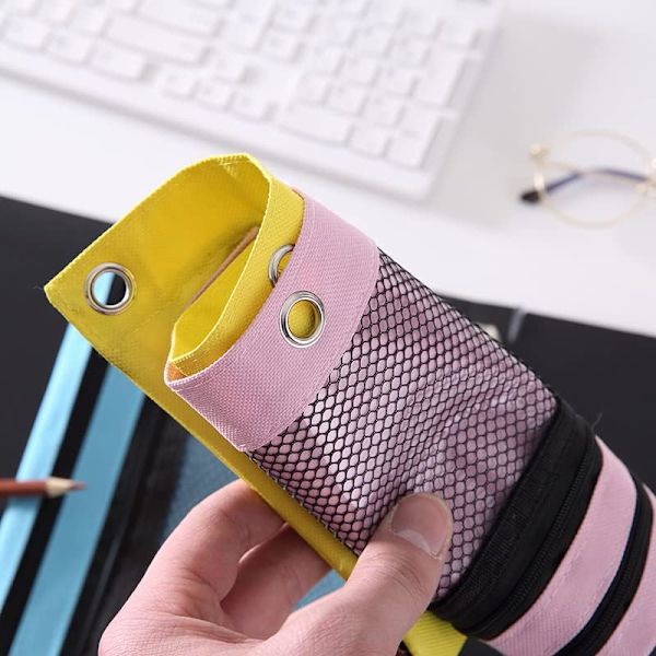Blyantpose 3 Ring, Lynlås Blyantposer Etui Binder Kosmetik B
