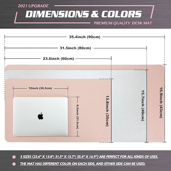 Skrivebordsmatte, Skrivebordsmatte, Skrivebordsmatte 35cm x 60cm, Laptopmatte, Skrivebordsmatte fo