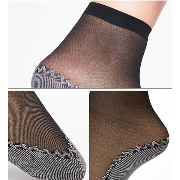 Pack of 2 pairs of low socks in silk with non-slip cotton bottom