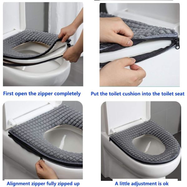 Pehmeä kylpyhuoneen wc-istuimen pehmuste harmaa - Wc-istuimen pehmuste