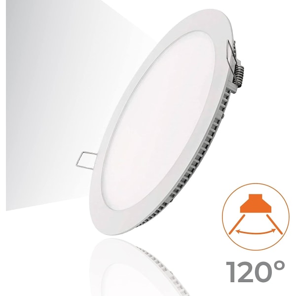 15WR LED Rund Fladt Indbygget Driver Funktioner Standard Udskæring, Malet