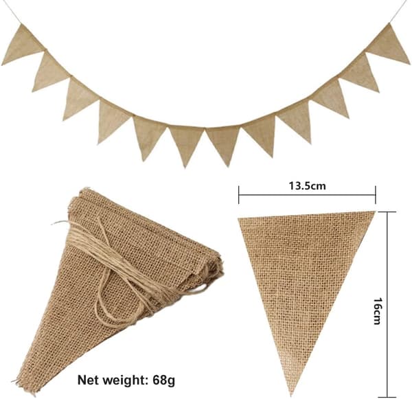 3M Burlap Banner, Flaggirlander, 13 stk Jute Flaggirlander, T