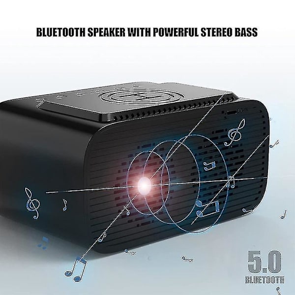 Digital väckarklocka med USB laddare, Bluetooth högtalare, led DXGHC