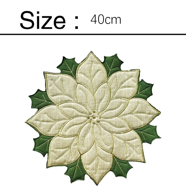 2 kpl, Alusmatot, 40 cm, Applique-kulta ja vihreä kirjailtu kukka