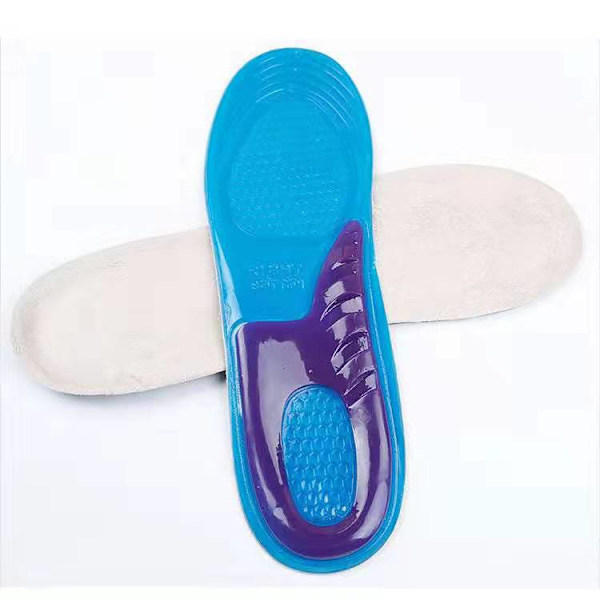 2 par (M størrelse 39-43, 27,5 cm lang) Silikon Gel Ortopediske Innersåler Hvelv