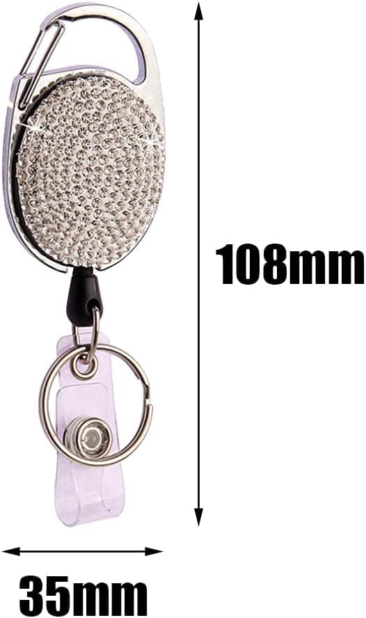 Bling Rhinestone Retraherbart Nøkkelbånd Utvidbart Nøkkelring Sikkerhet