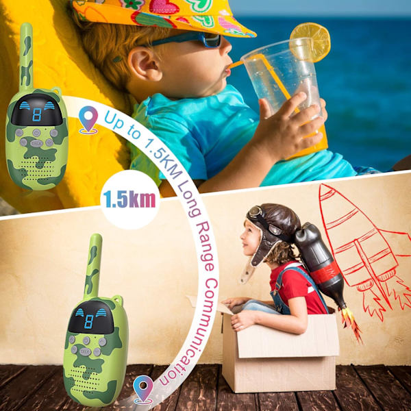 Barnleksaker Walkie Talkies för 3-12 år gamla pojkar och flickor, presenter