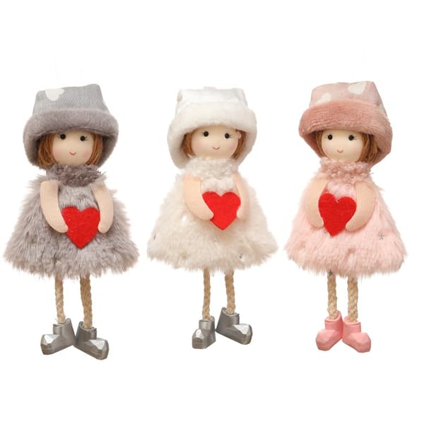 3 Julepynt Mors Dag Valentinsdag Engel Dukke M