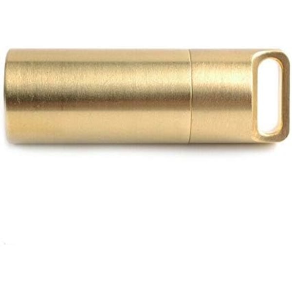Vattentät och bärbar metallficka pillerbox för nyckelring, guld