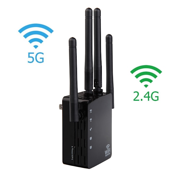 1 stycke Vit Dual Band 1200M Trådlös Signalförstärkning WiFi