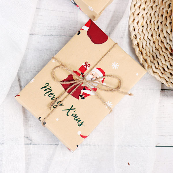 20-pack julklappspapper, kraftpapper - snöflingor, ca