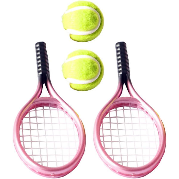 2 Sarjaa Mini Tennismaila- ja Pallosetti 1:12 Miniatyyri Tennis K
