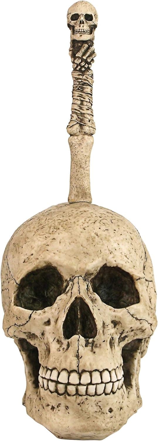 Skullduggery Gothic Skjelett Baderom Dekor Toalettbørste Sett, 16\"