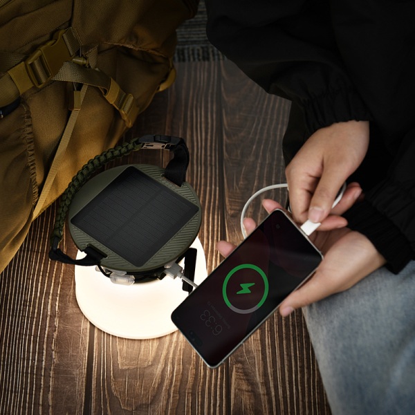 Campinglampe med lyslenke, Utendørs Oppladbar Campinglampe