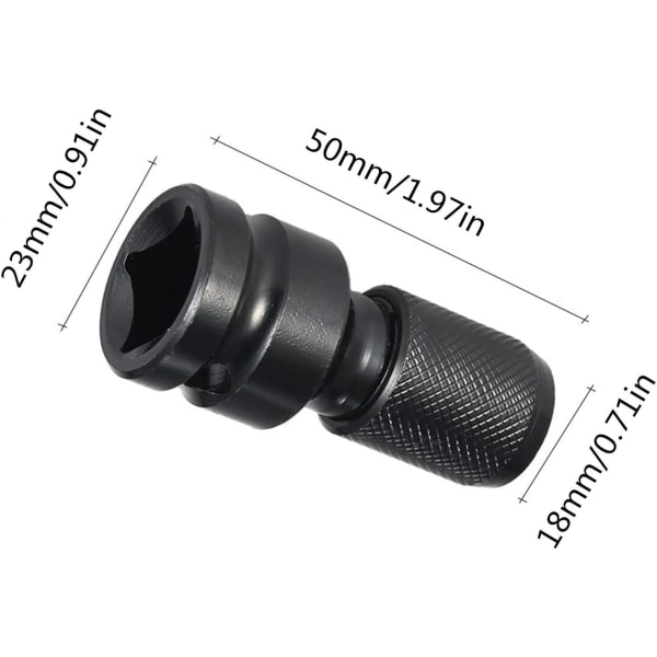 2 kpl 1/2\" neliöstä 1/4\" kuusiokoloon sovitin, pikavapautus C