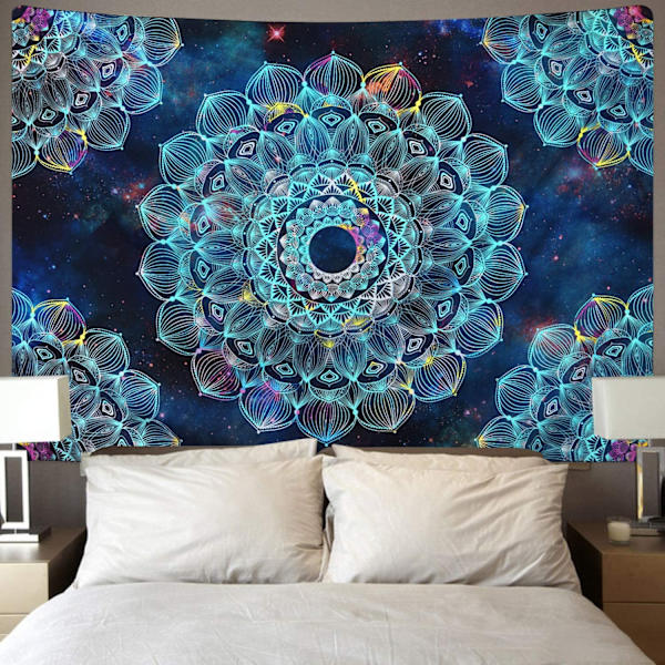 Mandala Lotus Vægtæppe Væghæng Psykedelisk Mystisk Boheme
