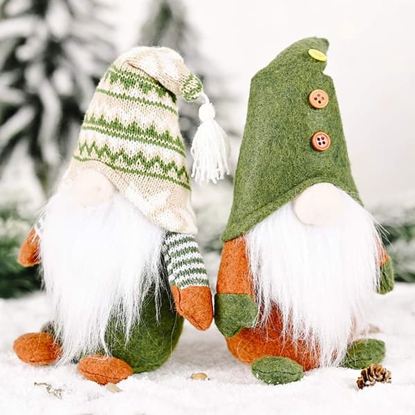 2 stk. Jule Nisse Svenske, Julepynt Gonks Julemand Ornament