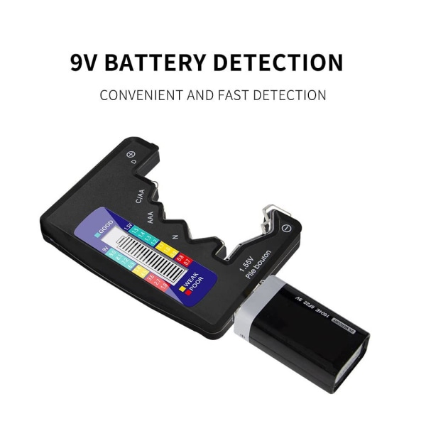 2 stk Digital Batteritester LCD-skjerm C D N AA AAA 9V 1.5V Knapp