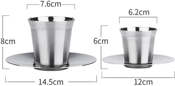 Dobbelveggede Isolerte Rustfrie Stål Espresso Kopper for Kaffe