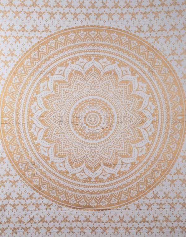 Gyllen Mandala Hengetepper for Menn og Kvinner Elegant Strand