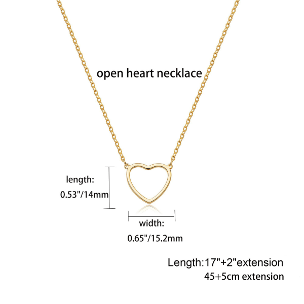 Cute Heart Necklace Tiny 14k Gold Heart Pendant Choker Necklaces