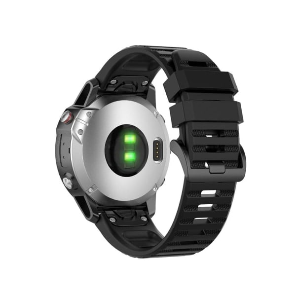 Gummi Smart Watch Rem til Garmin Fenix 6/5, 22mm - Sort Sort