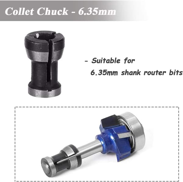 3 stycken Routerkolvchuck, 6mm 6.35mm 8mm Routerbitkolvchuck