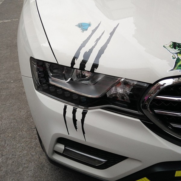 （Svart）2 stk Bilsticker Monster Scratch Stripe Dekal, Monster Cla