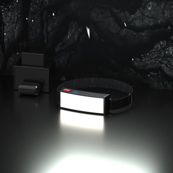 Laderbar hodelykt, 500 Lumen Bredstråle LED Hodelykt