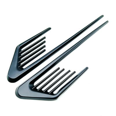 2 st Universal Euro Style Bil Luftflöde Fender Galler Chrome Si