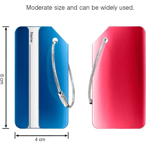 Bagagelappar Aluminiumlegering med strängar i rostfritt stål, kostym