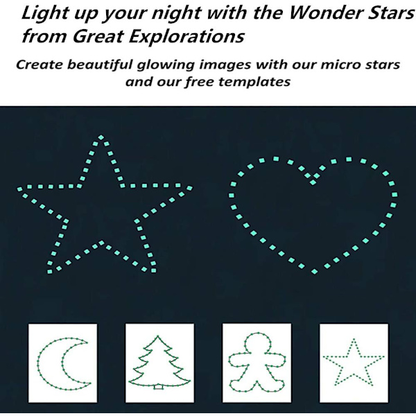(452 stk, Grøn) Glow in The Dark Stars Wall Stickers, Glowing Stars for Ceiling and Wall Decals, 3D Glowing Stars,Exclud
