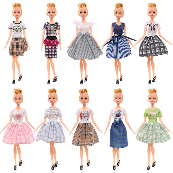 Barbie-muotiasu, 10 osaa, 10 nukkenuustarvetta, lapselle