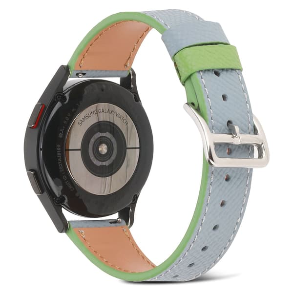 （Blå）Passar Galaxy Watch 4 twill äkta läder LEATHER st