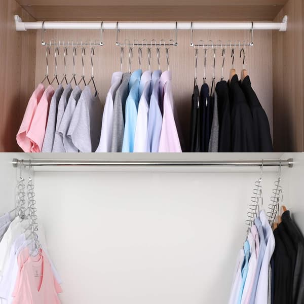 4 stk. Rustfrit Stål Tøjstativ Garderobe Organizer Magic Cloth