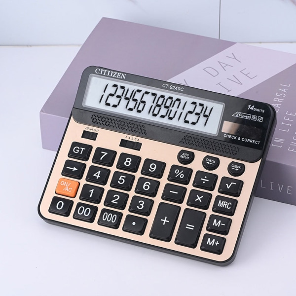 Lommeregner 14 Cifre LCD Display Standard Funktion Desk Lommeregner