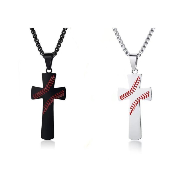 2 stk Baseball Cross halskæde til drenge Bibelvers I CAN DO All Th